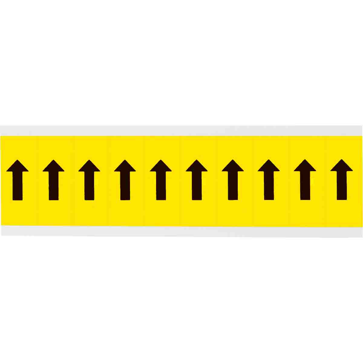 3440-ARO 2" Vinyl N&L BK on YL Arrow Symbol 10/PK