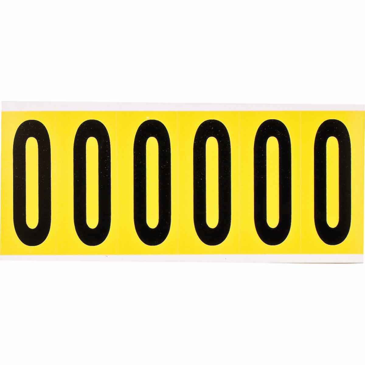 3450-0 3 in Vinyl N&L Black on Yellow 0 6/PK