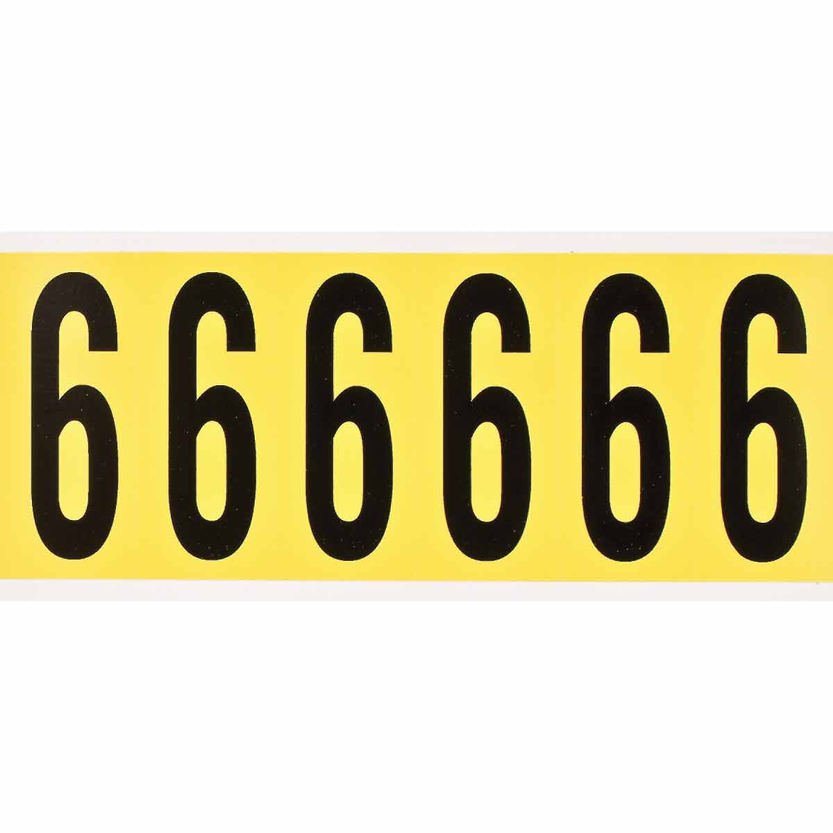 3450-6 3 in Vinyl N&L Black on Yellow 6 6/PK
