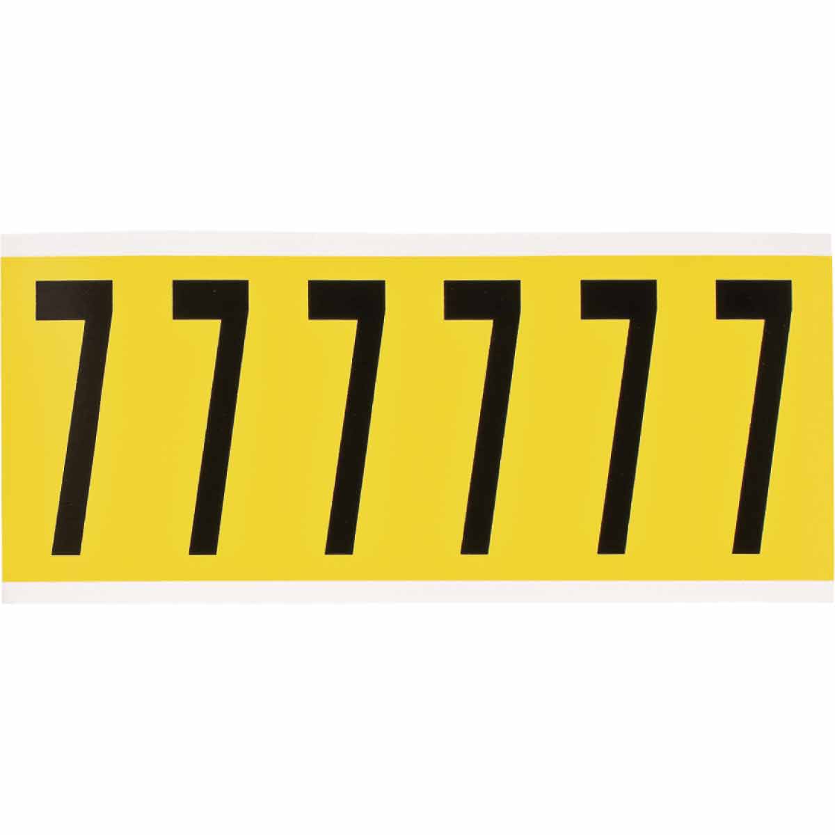 3450-7 3 in Vinyl N&L Black on Yellow 7 6/PK