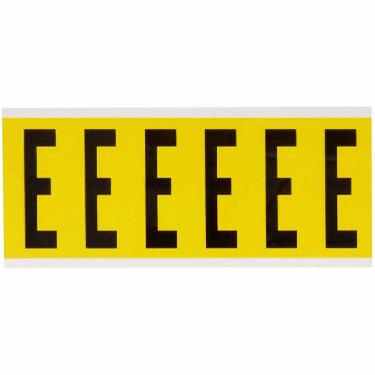 3450-E 3 in Vinyl N&L Black on Yellow E 6/PK