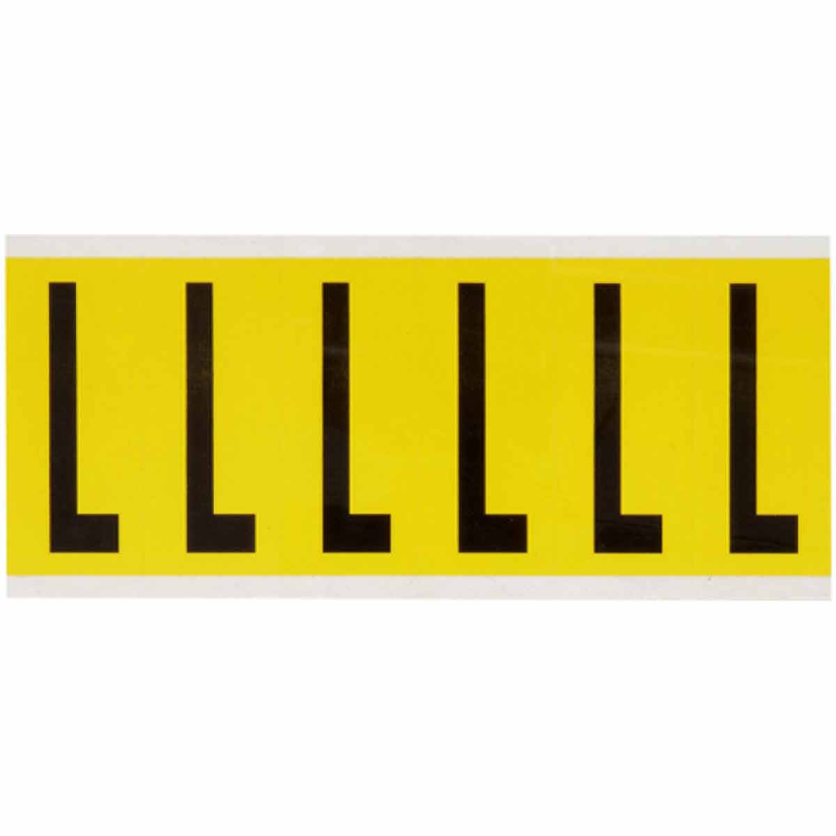 3450-L 3 in Vinyl N&L Black on Yellow L 6/PK