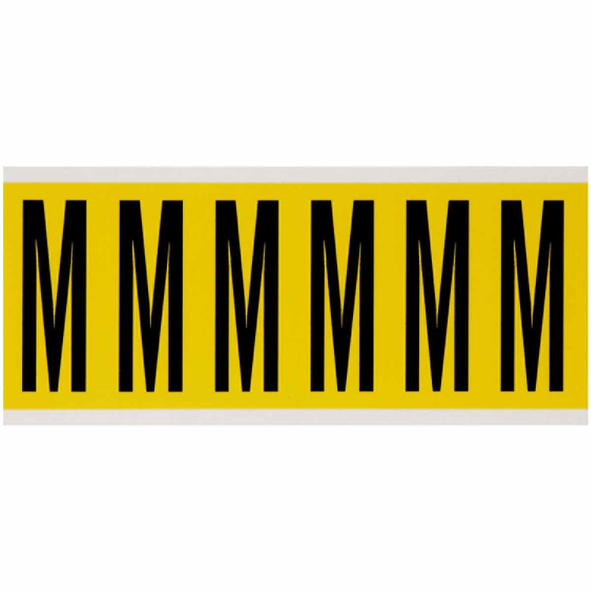 3450-M 3 in Vinyl N&L Black on Yellow M 6/PK