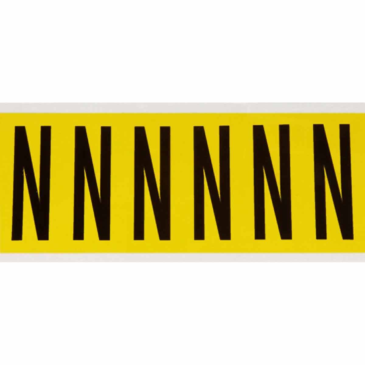3450-N 3 in Vinyl N&L Black on Yellow N 6/PK