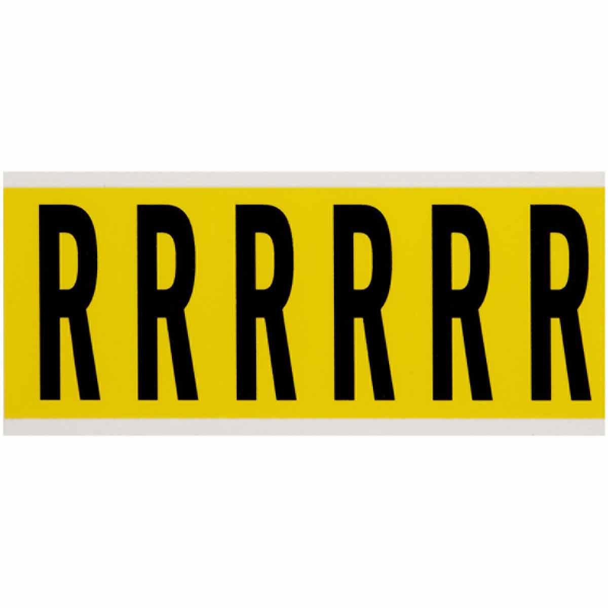 3450-R 3 in Vinyl N&L Black on Yellow R 6/PK