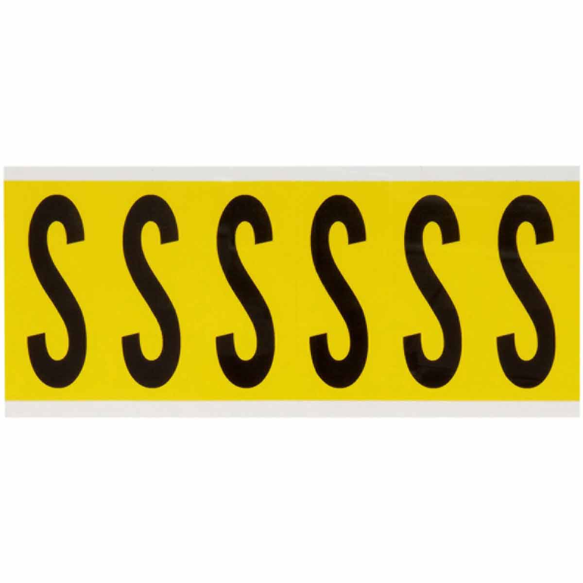 3450-S 3 in Vinyl N&L Black on Yellow S 6/PK