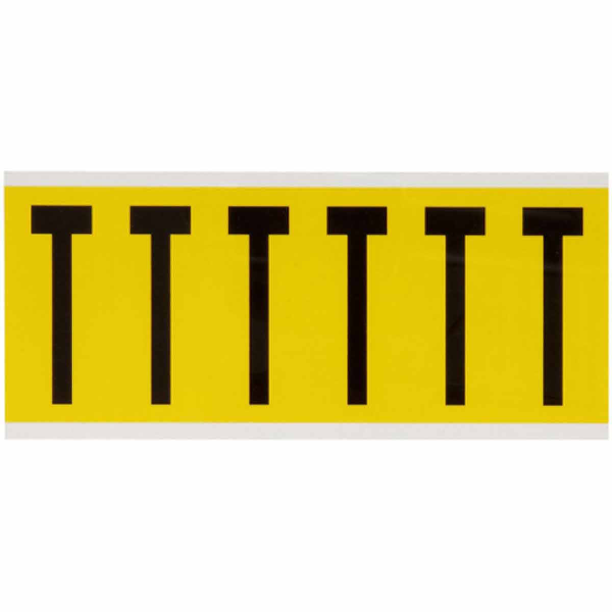 3450-T 3 in Vinyl N&L Black on Yellow T 6/PK
