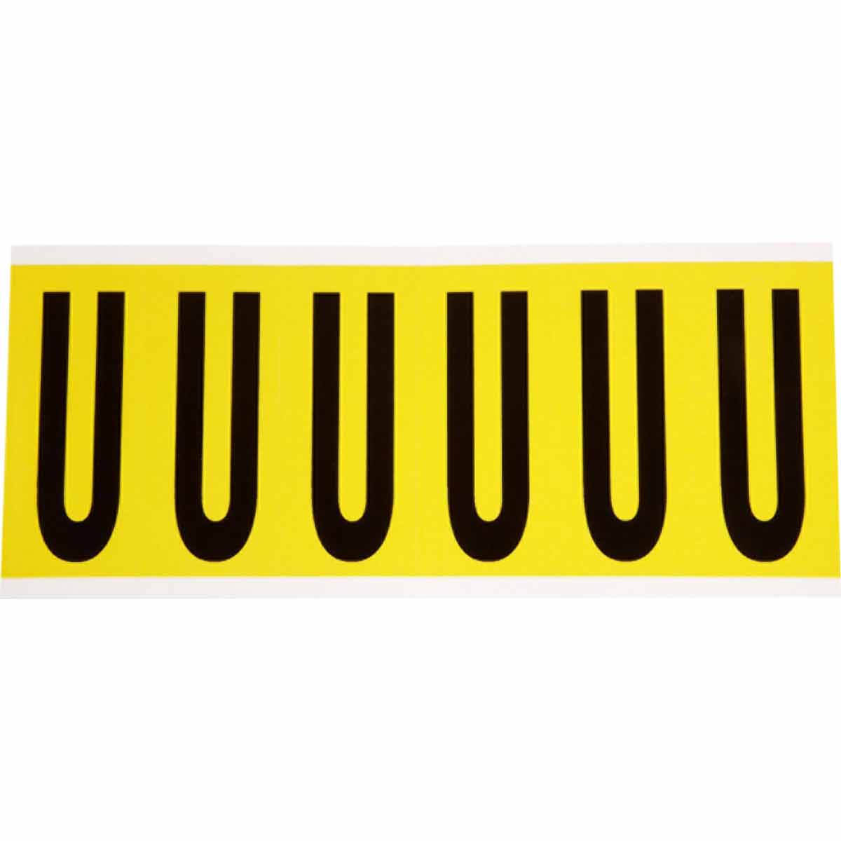 3450-U 3 in Vinyl N&L Black on Yellow U 6/PK