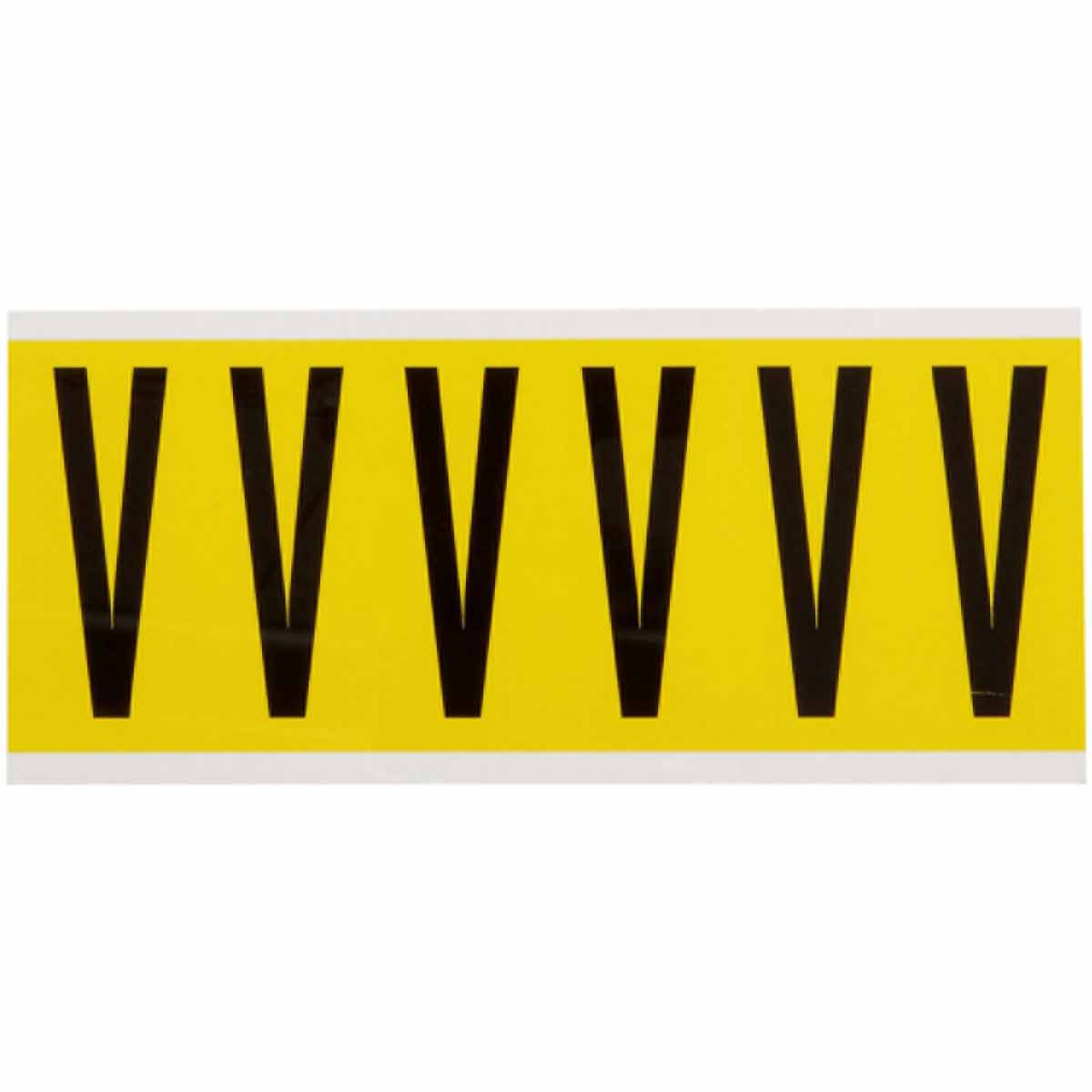 3450-V 3 in Vinyl N&L Black on Yellow V 6/PK
