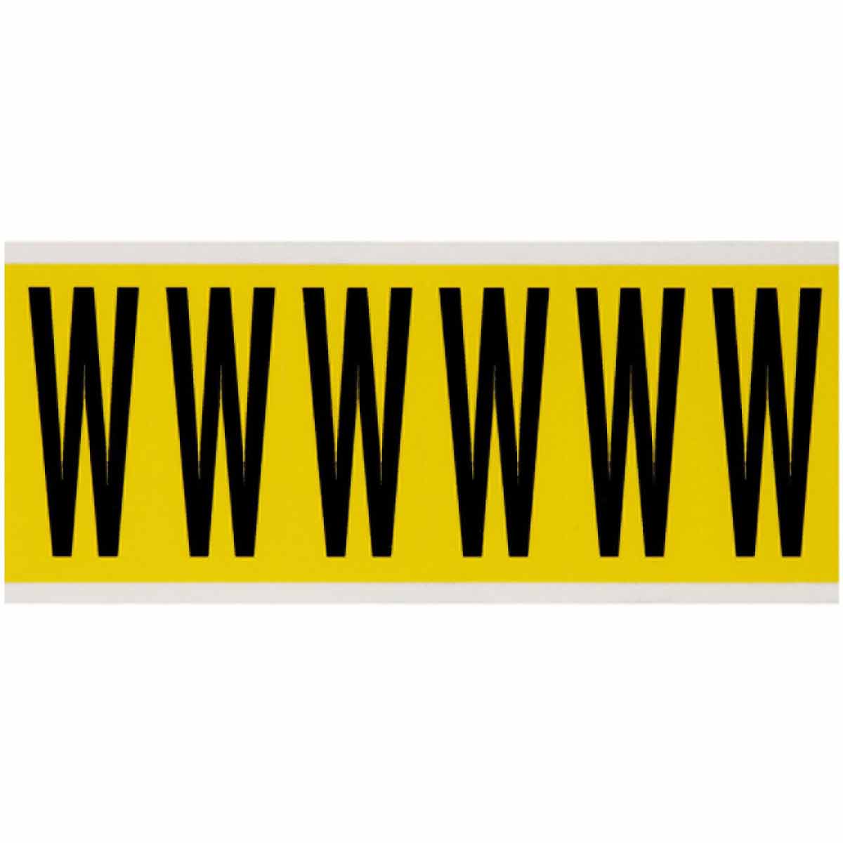 3450-W 3 in Vinyl N&L Black on Yellow W 6/PK