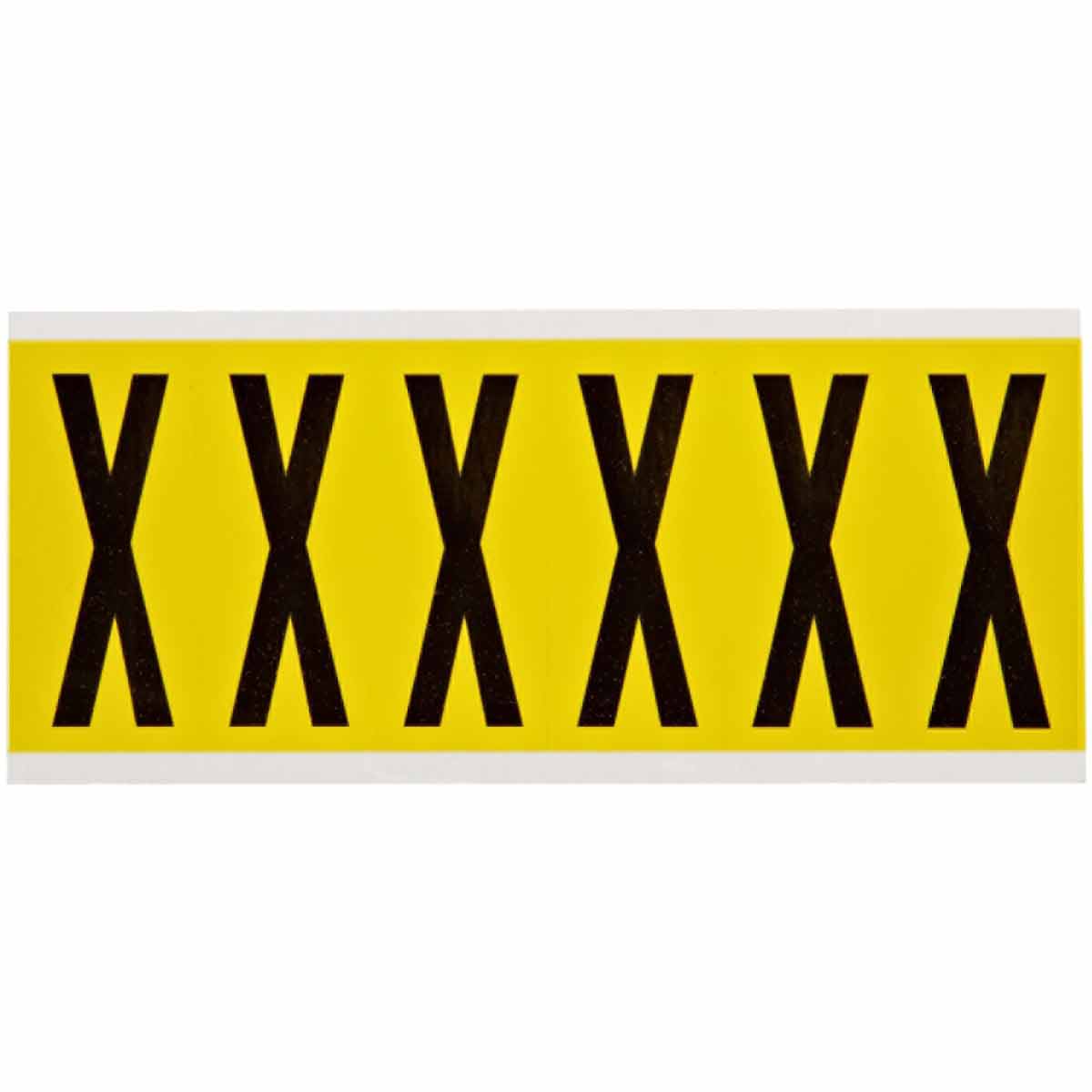 3450-X 3 in Vinyl N&L Black on Yellow X 6/PK