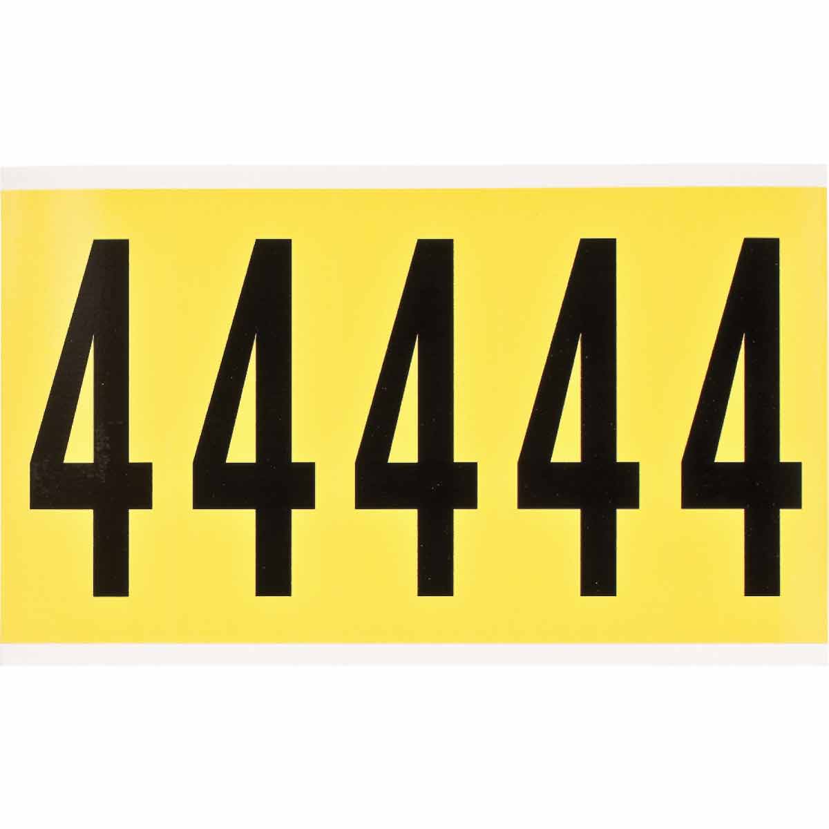 3460-4 4 in Vinyl N&L Black on Yellow 4 5/PK