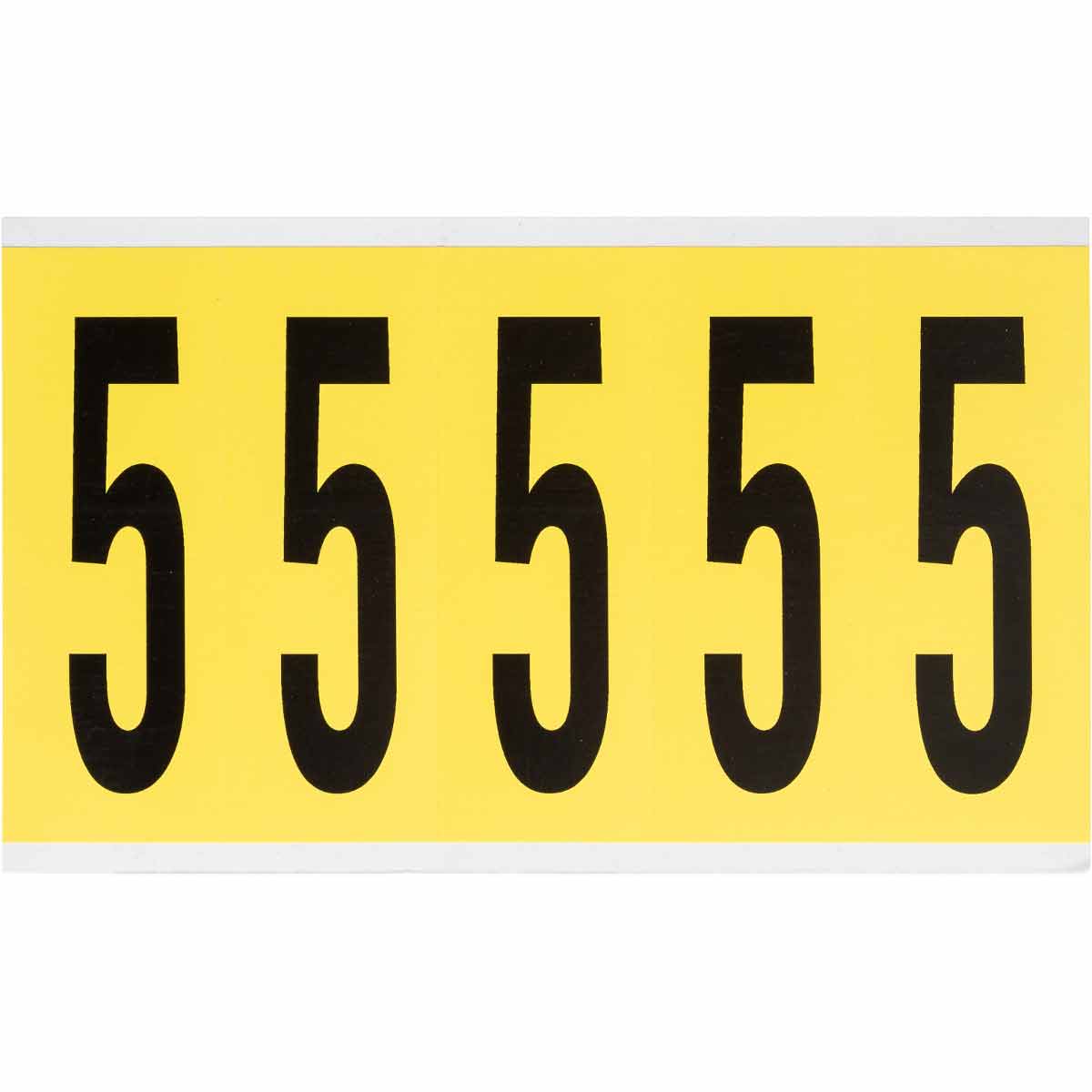 3460-5 4 in Vinyl N&L Black on Yellow 5 5/PK