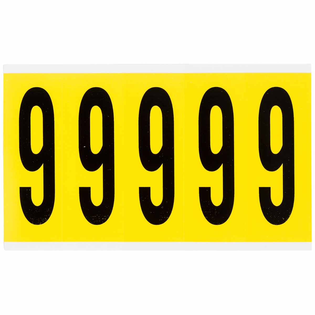 3460-9 4 in Vinyl N&L Black on Yellow 9 5/PK
