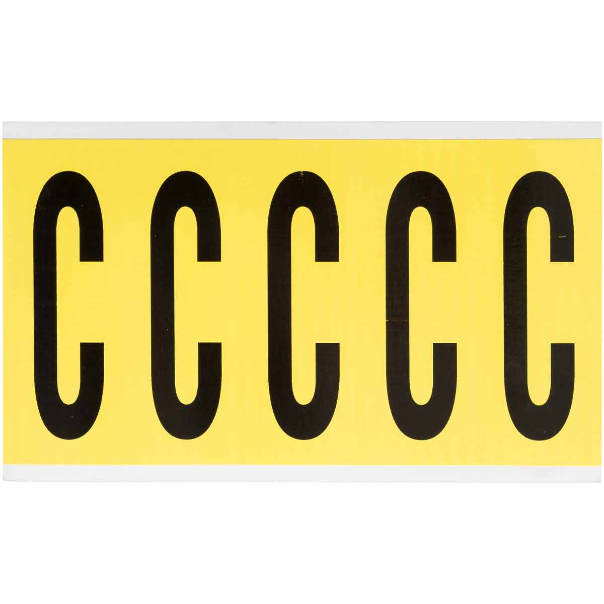 3460-C 4 in Vinyl N&L Black on Yellow C 5/PK