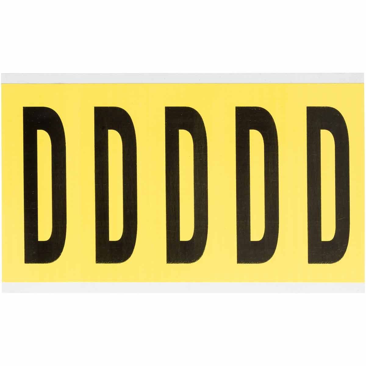 3460-D 4 in Vinyl N&L Black on Yellow D 5/PK