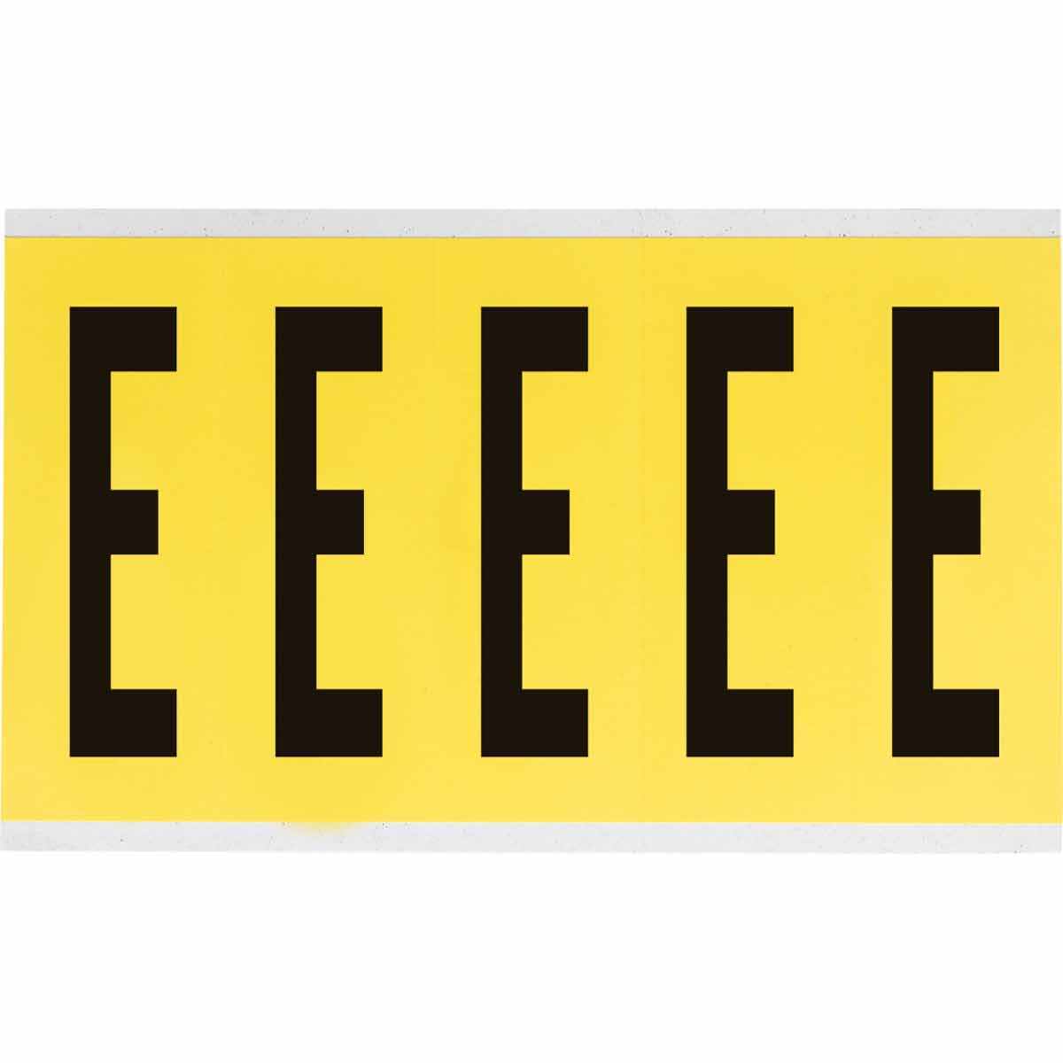 3460-E 4 in Vinyl N&L Black on Yellow E 5/PK