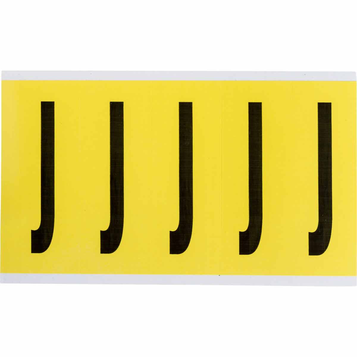 3460-J 4 in Vinyl N&L Black on Yellow J 5/PK