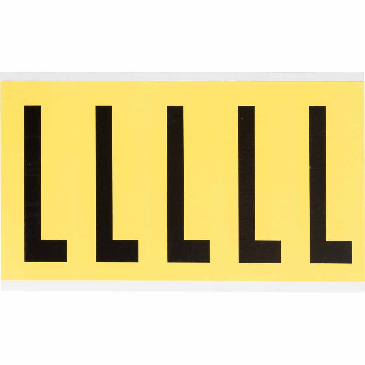 3460-L 4 in Vinyl N&L Black on Yellow L 5/PK