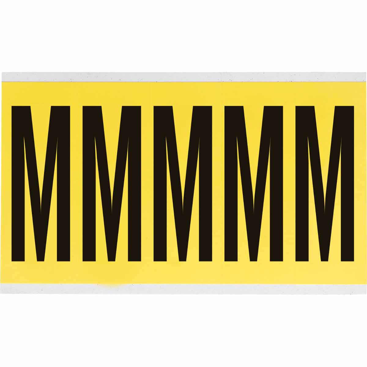 3460-M 4 in Vinyl N&L Black on Yellow M 5/PK