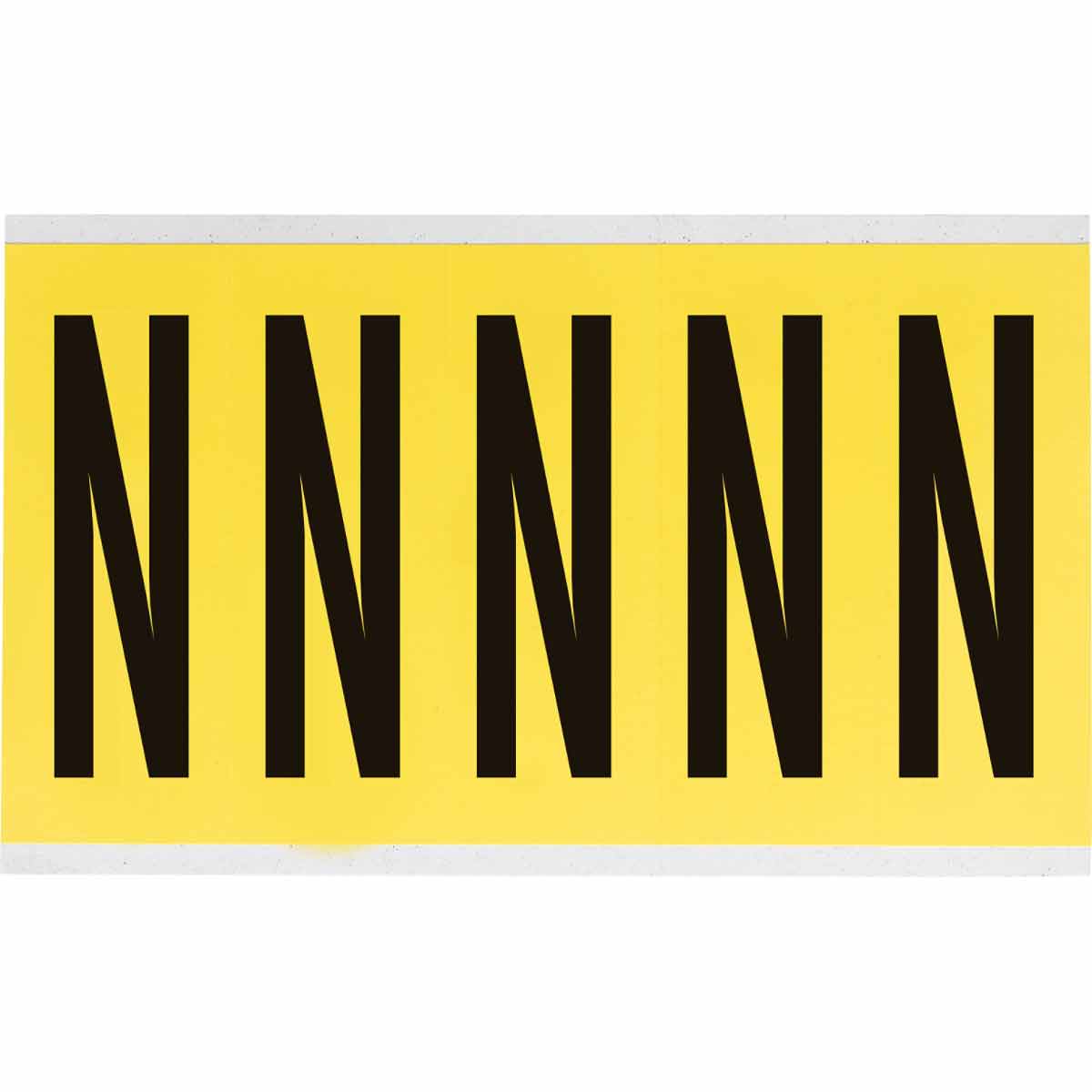 3460-N 4 in Vinyl N&L Black on Yellow N 5/PK