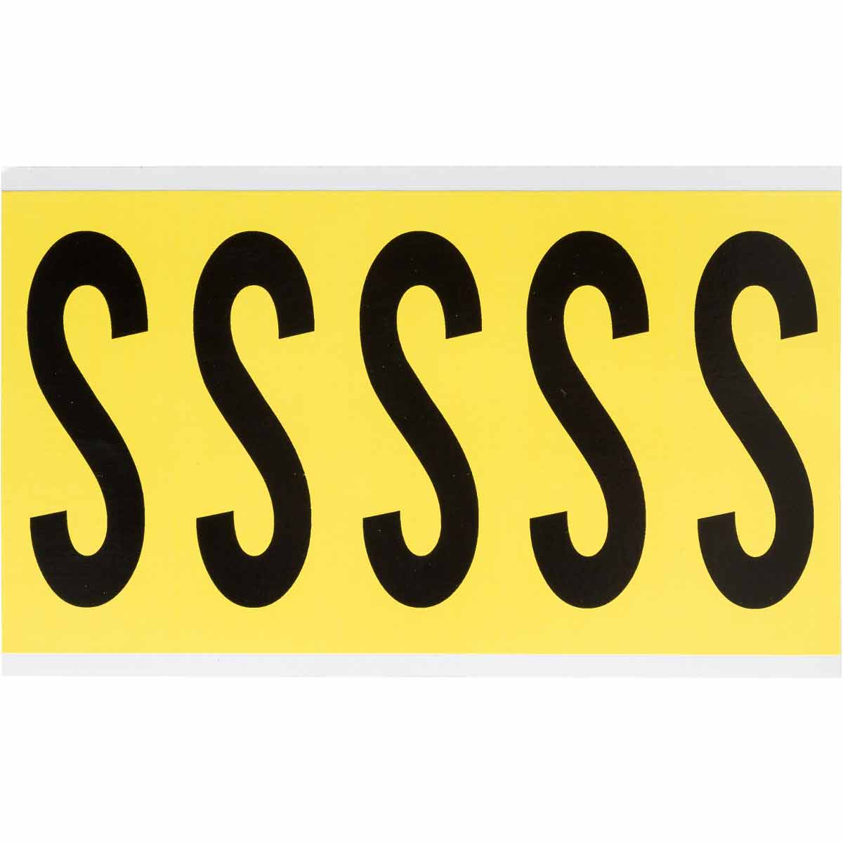 3460-S 4 in Vinyl N&L Black on Yellow S 5/PK