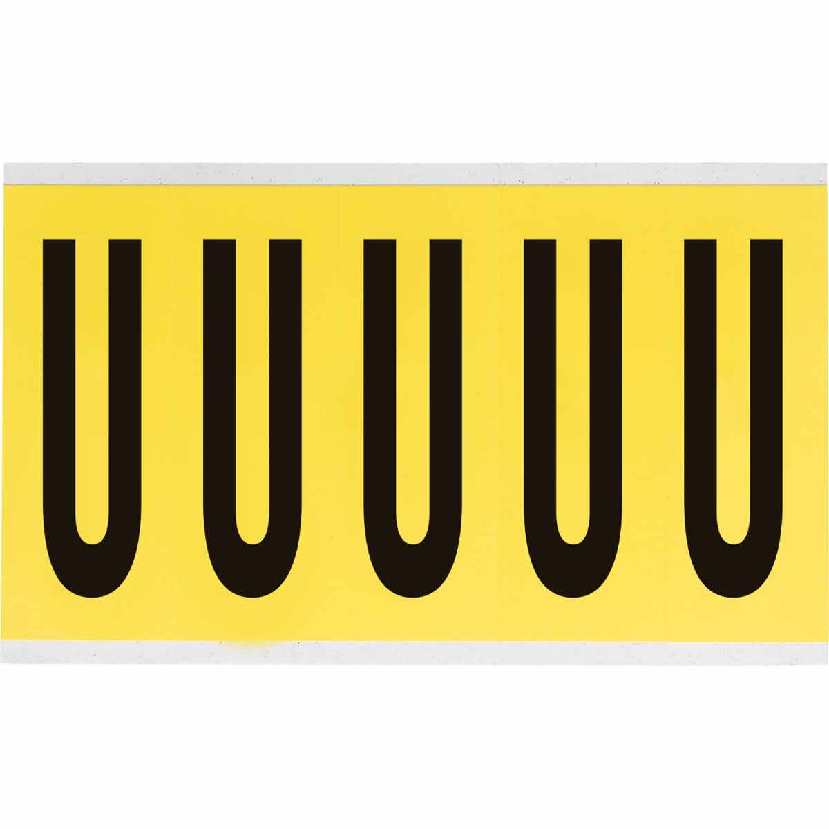 3460-U 4 in Vinyl N&L Black on Yellow U 5/PK