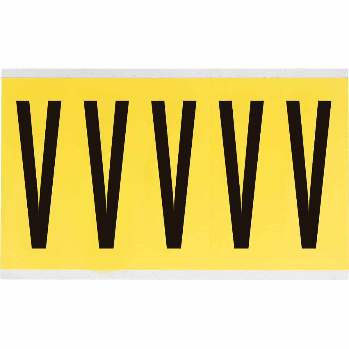 3460-V 4 in Vinyl N&L Black on Yellow V 5/PK