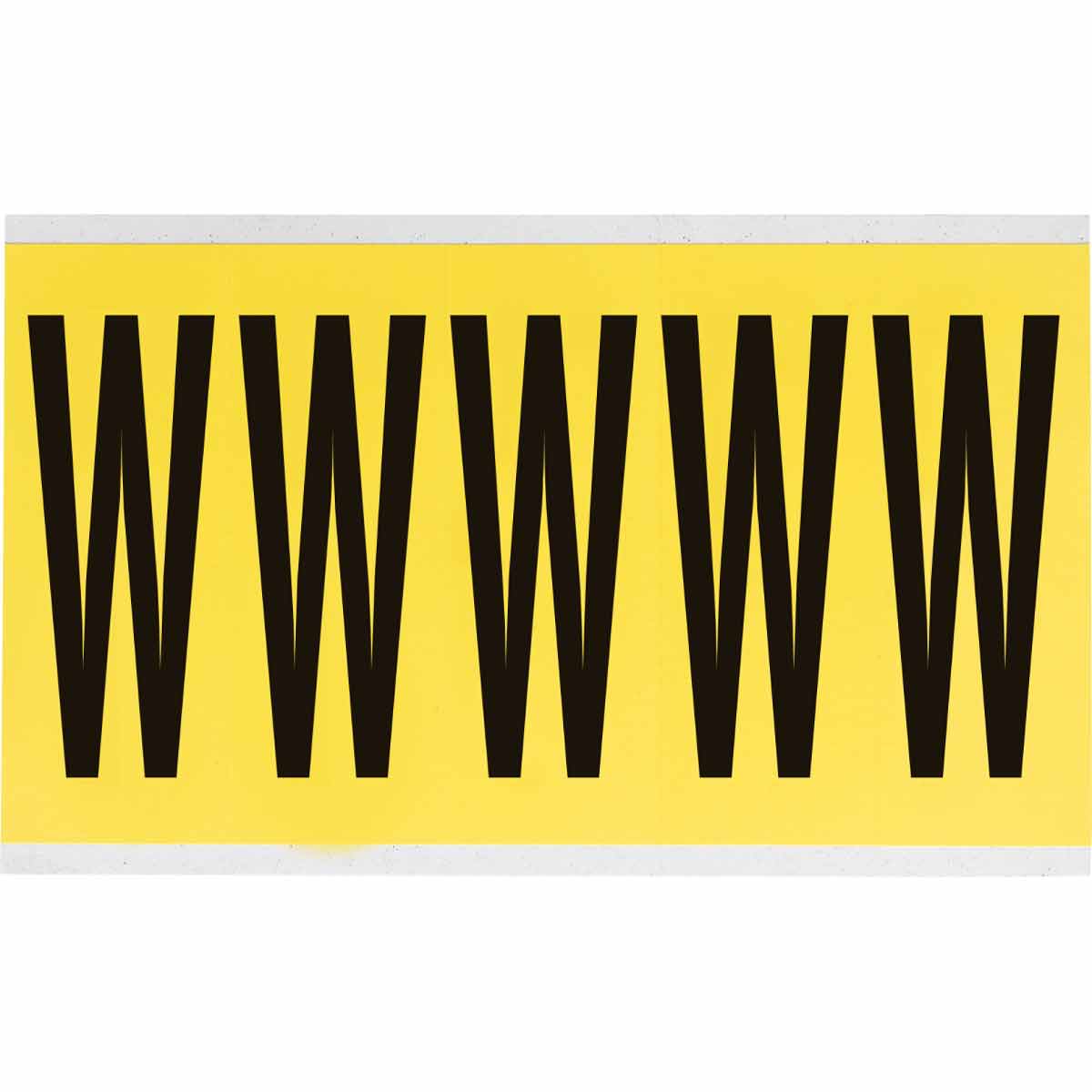 3460-W 4 in Vinyl N&L Black on Yellow W 5/PK