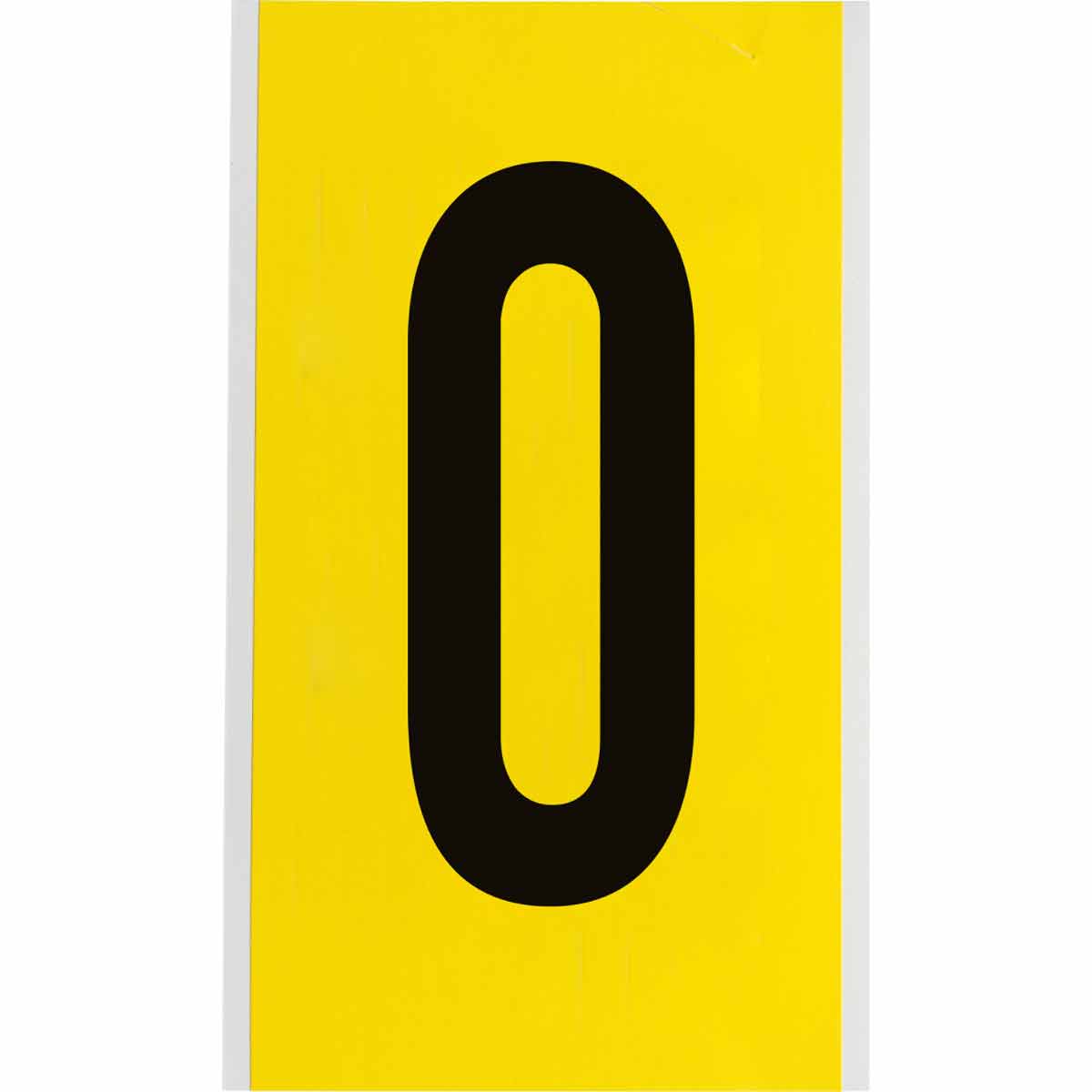 3470-0 6 in Vinyl N&L Black on Yellow 0 1/PK