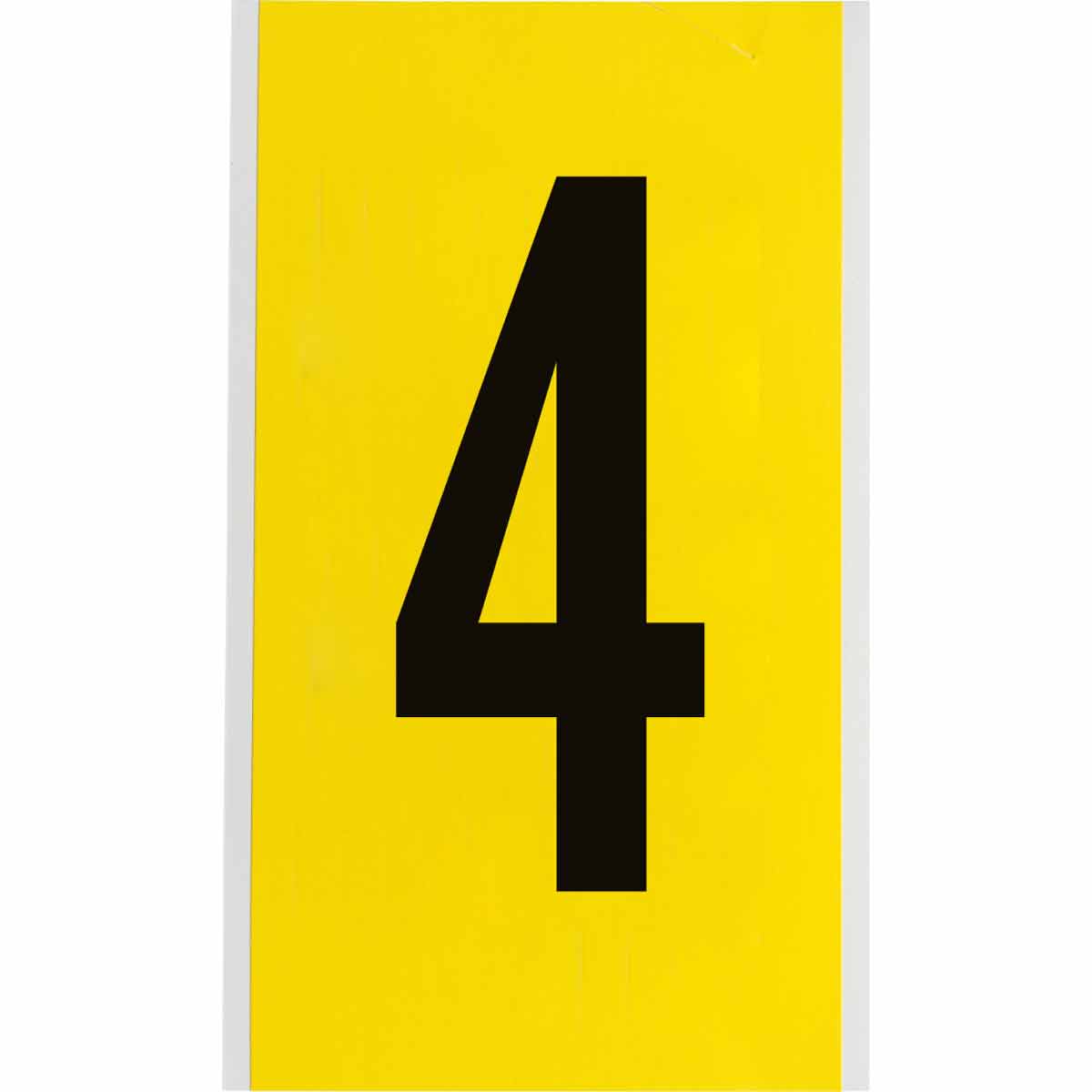 3470-4 6 in Vinyl N&L Black on Yellow 4 1/PK