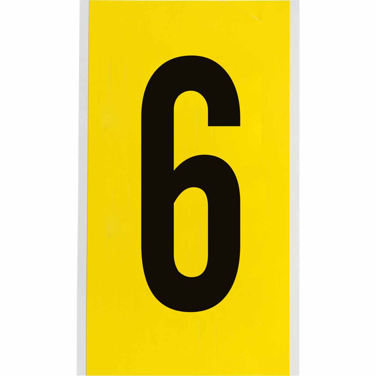3470-6 6 in Vinyl N&L Black on Yellow 6 1/PK