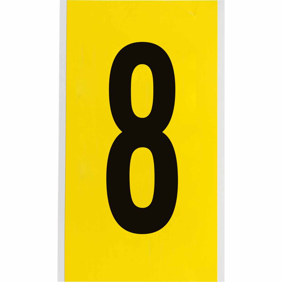 3470-8 6 in Vinyl N&L Black on Yellow 8 1/PK