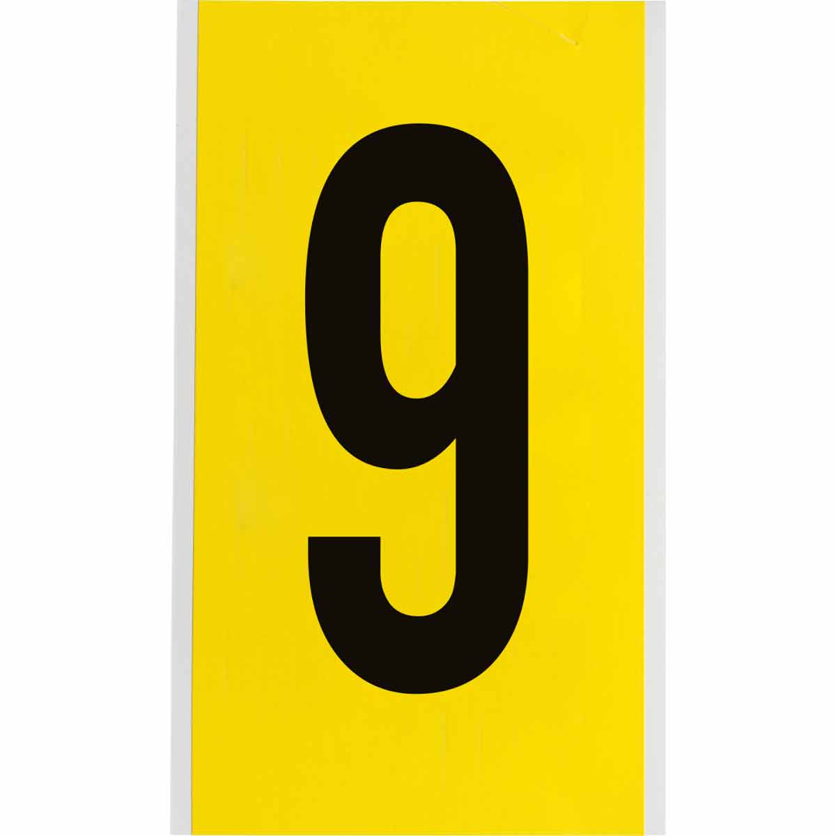 3470-9 6 in Vinyl N&L Black on Yellow 9 1/PK
