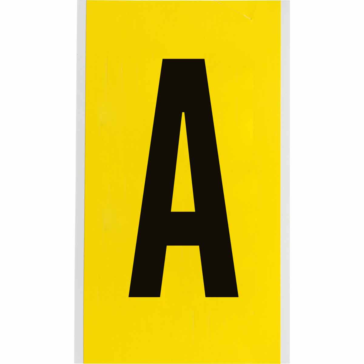 3470-A 6 in Vinyl N&L Black on Yellow A 1/PK