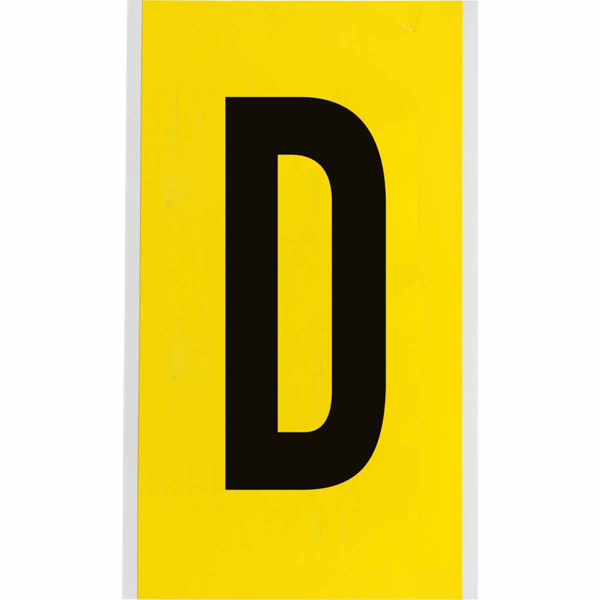3470-D 6 in Vinyl N&L Black on Yellow D 1/PK