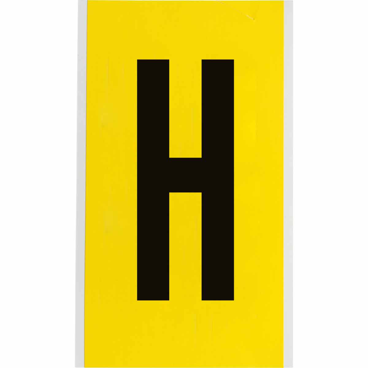 3470-H 6 in Vinyl N&L Black on Yellow H 1/PK
