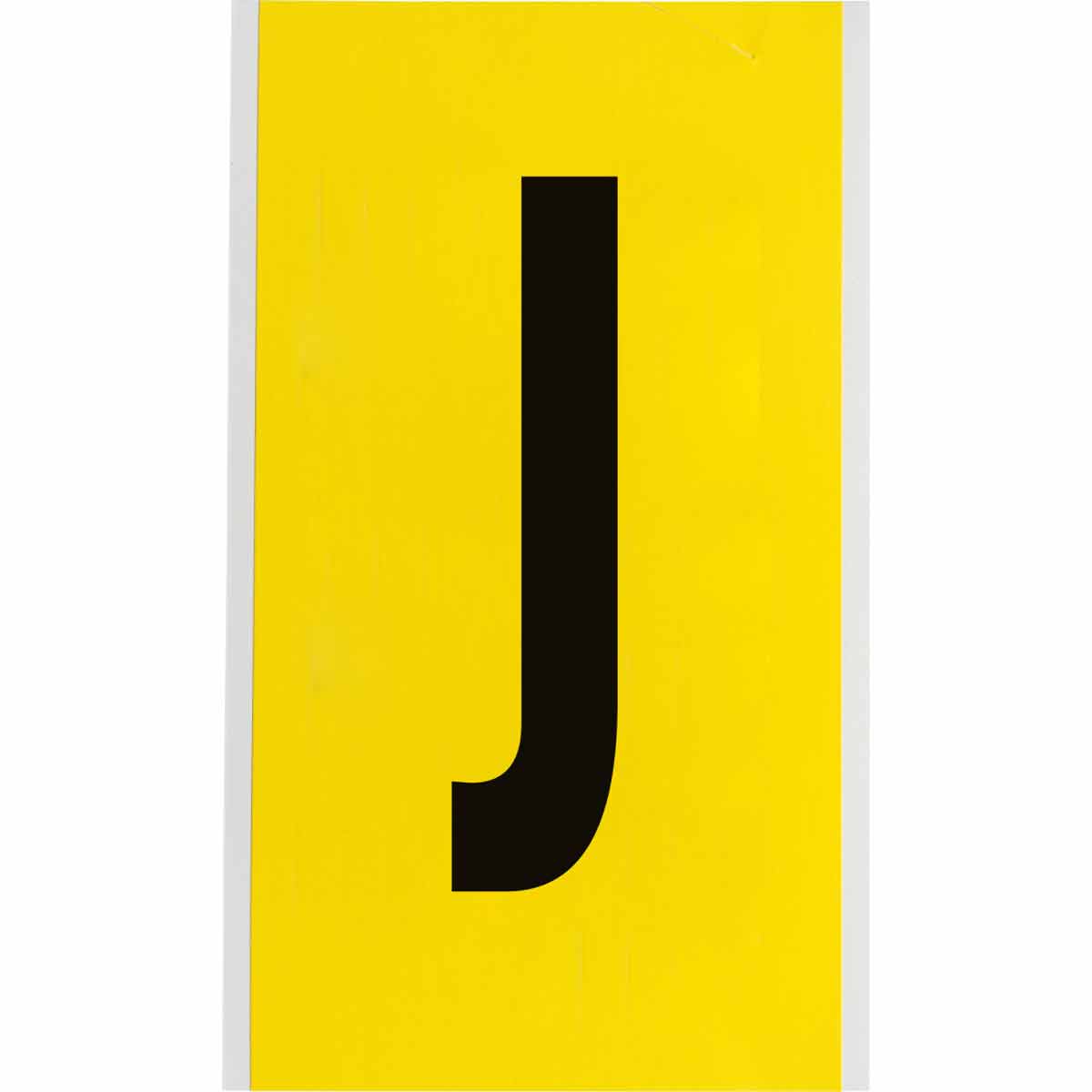 3470-J 6 in Vinyl N&L Black on Yellow J 1/PK