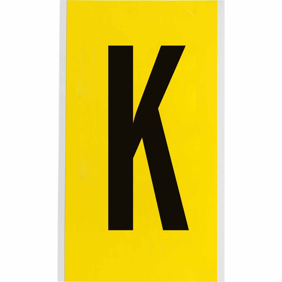3470-K 6 in Vinyl N&L Black on Yellow K 1/PK
