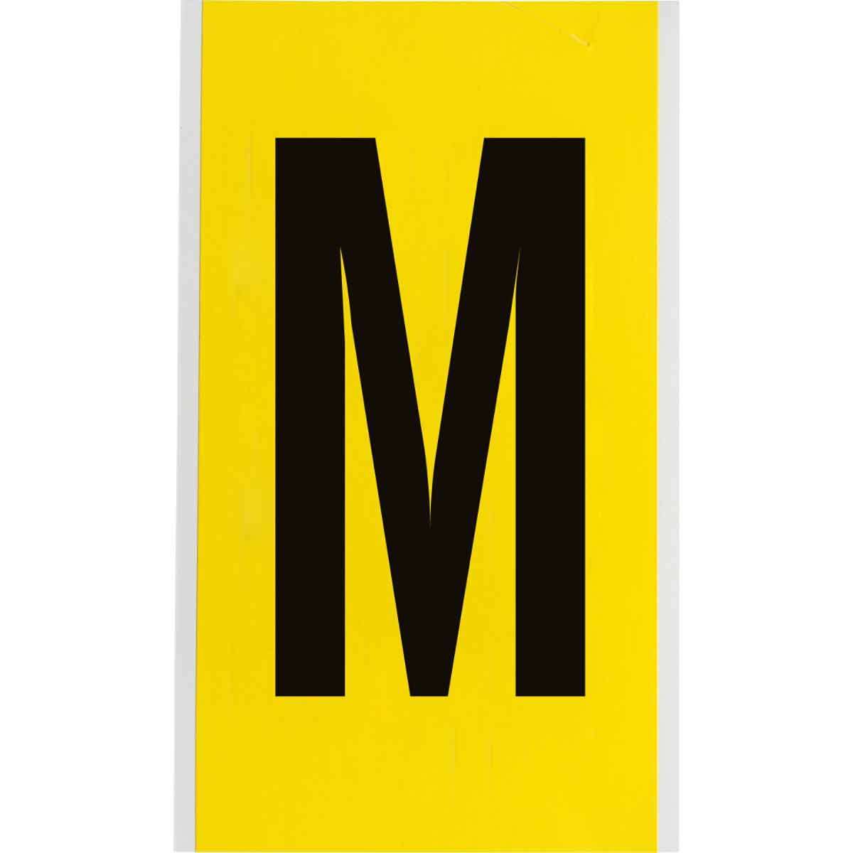 3470-M 6 in Vinyl N&L Black on Yellow M 1/PK