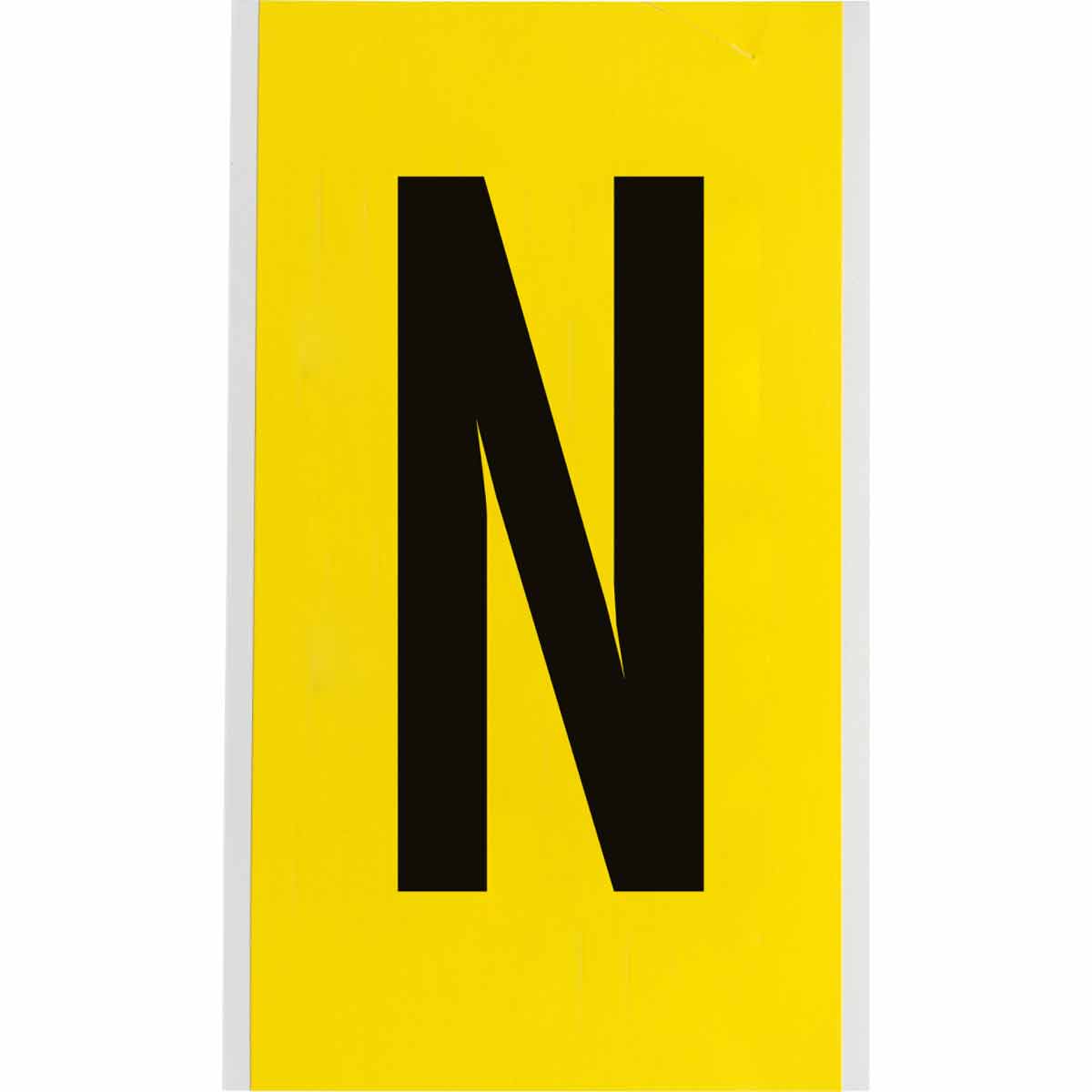 3470-N 6 in Vinyl N&L Black on Yellow N 1/PK