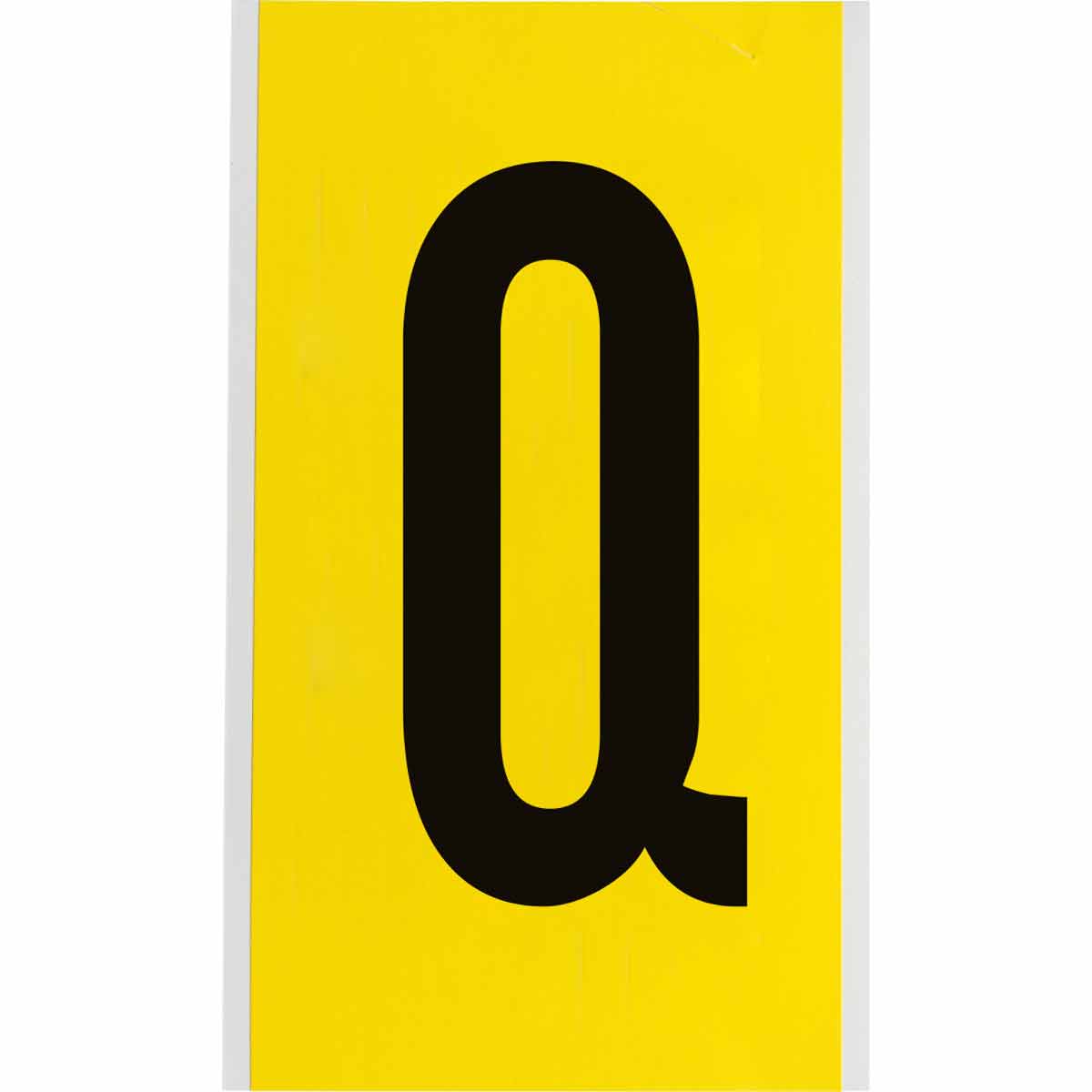 3470-Q 6 in Vinyl N&L Black on Yellow Q 1/PK