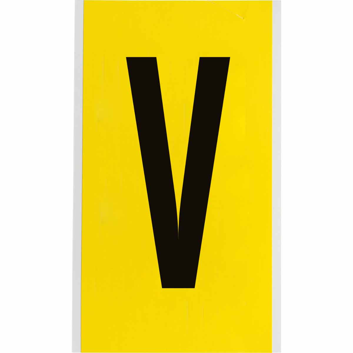 3470-V 6 in Vinyl N&L Black on Yellow V 1/PK
