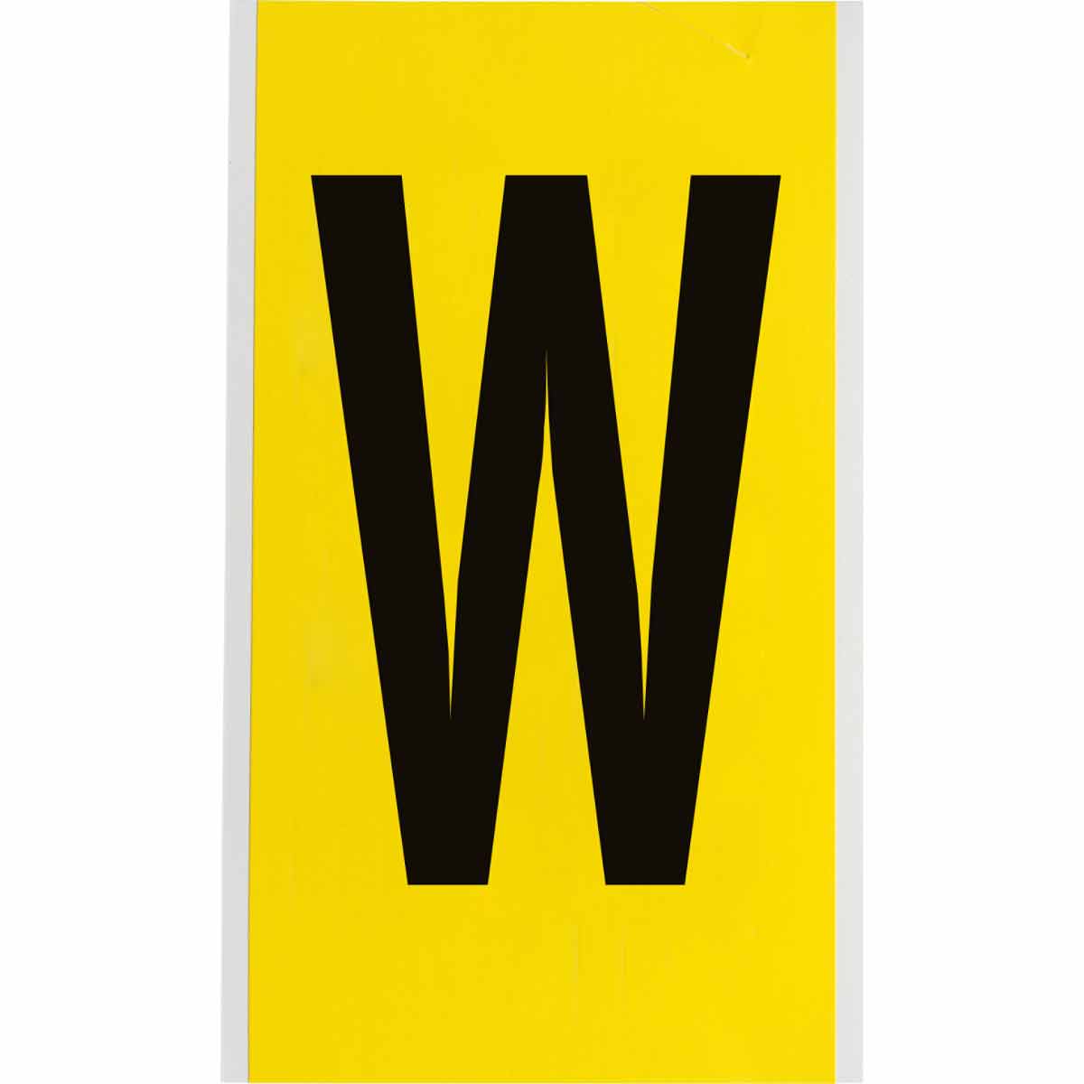 3470-W 6 in Vinyl N&L Black on Yellow W 1/PK