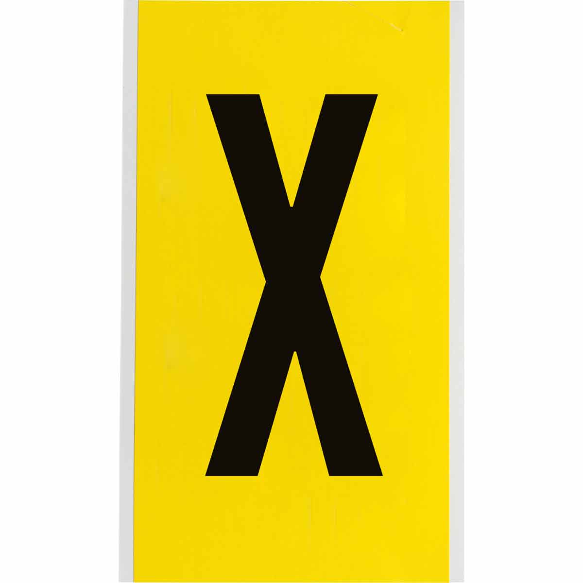 3470-X 6 in Vinyl N&L Black on Yellow X 1/PK