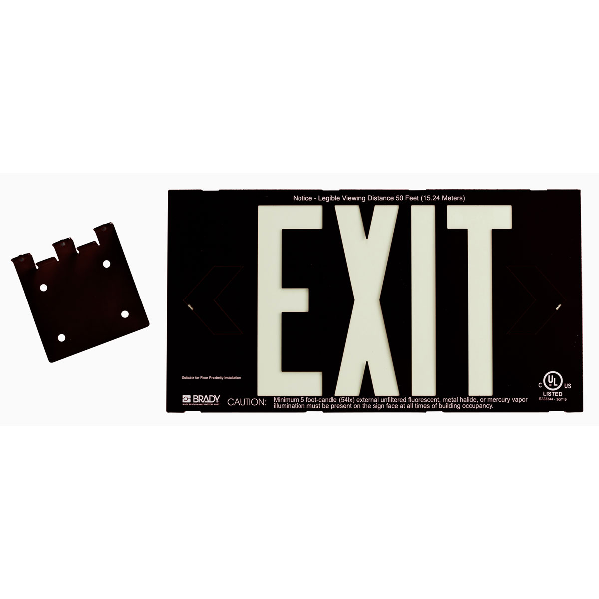 38097B SINGLE-SIDED SIGN W/BRACKET BLACK