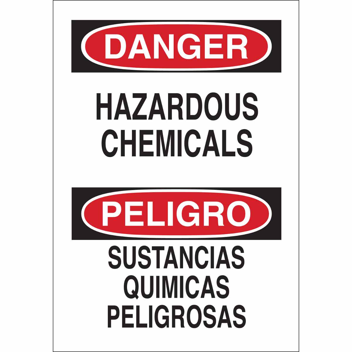 39954 B120,20X14,RED,BLK/WHT,HAZARDOUS CHEMICA