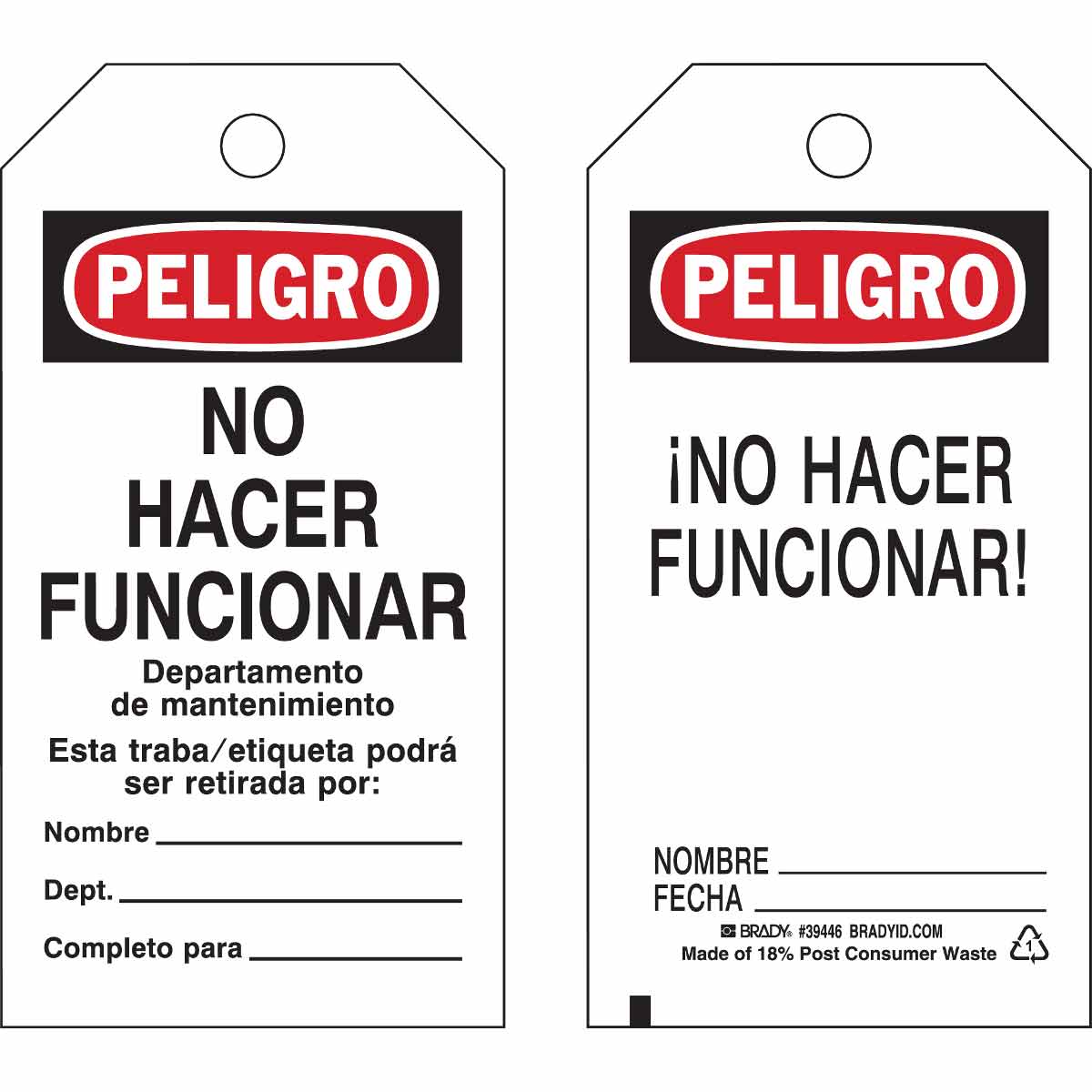 39446 TAG B851 5.75X3 BK/RD/WH 2SIDE 25/PK SP