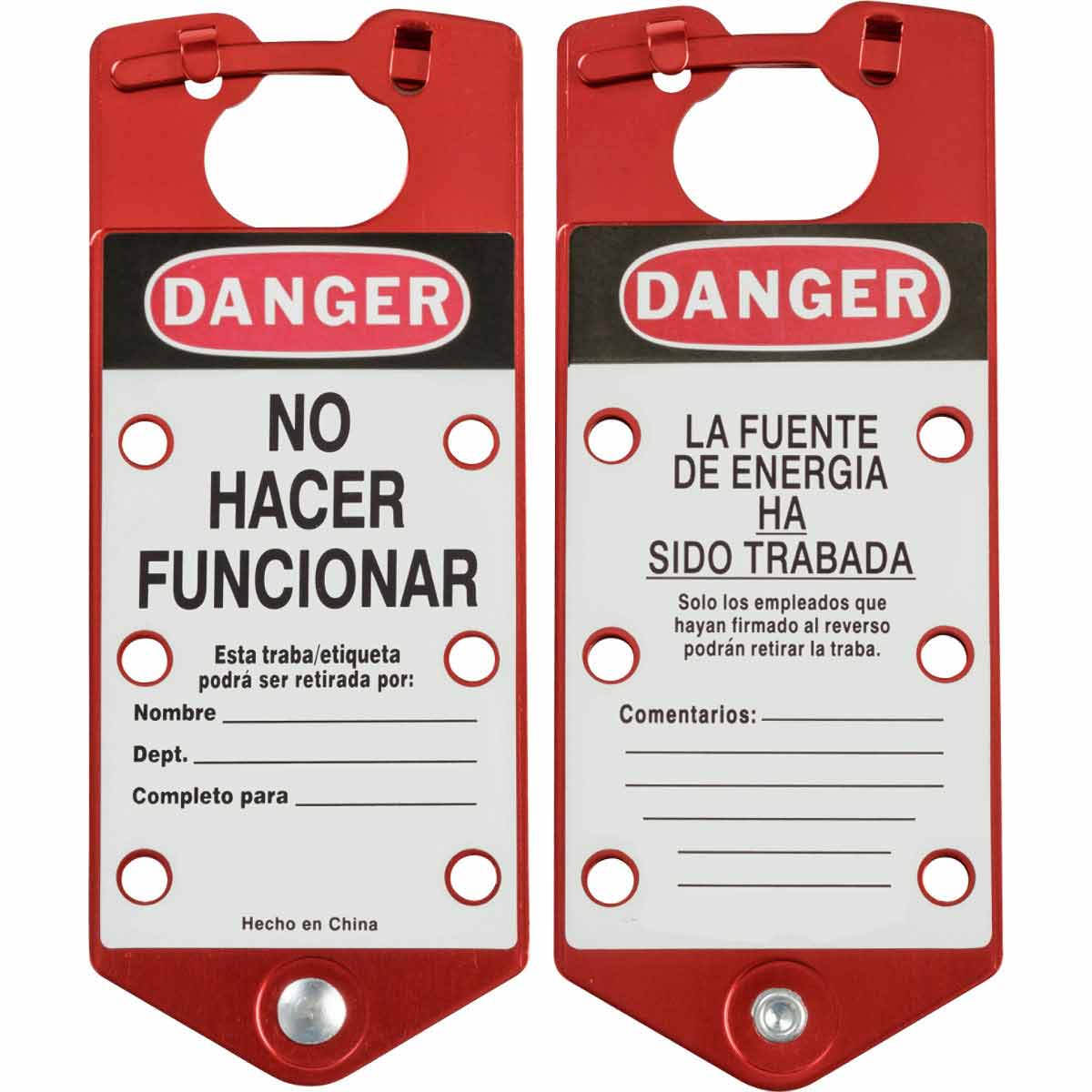 39480 SPAN RED LABELED L/O HASP-ALUM