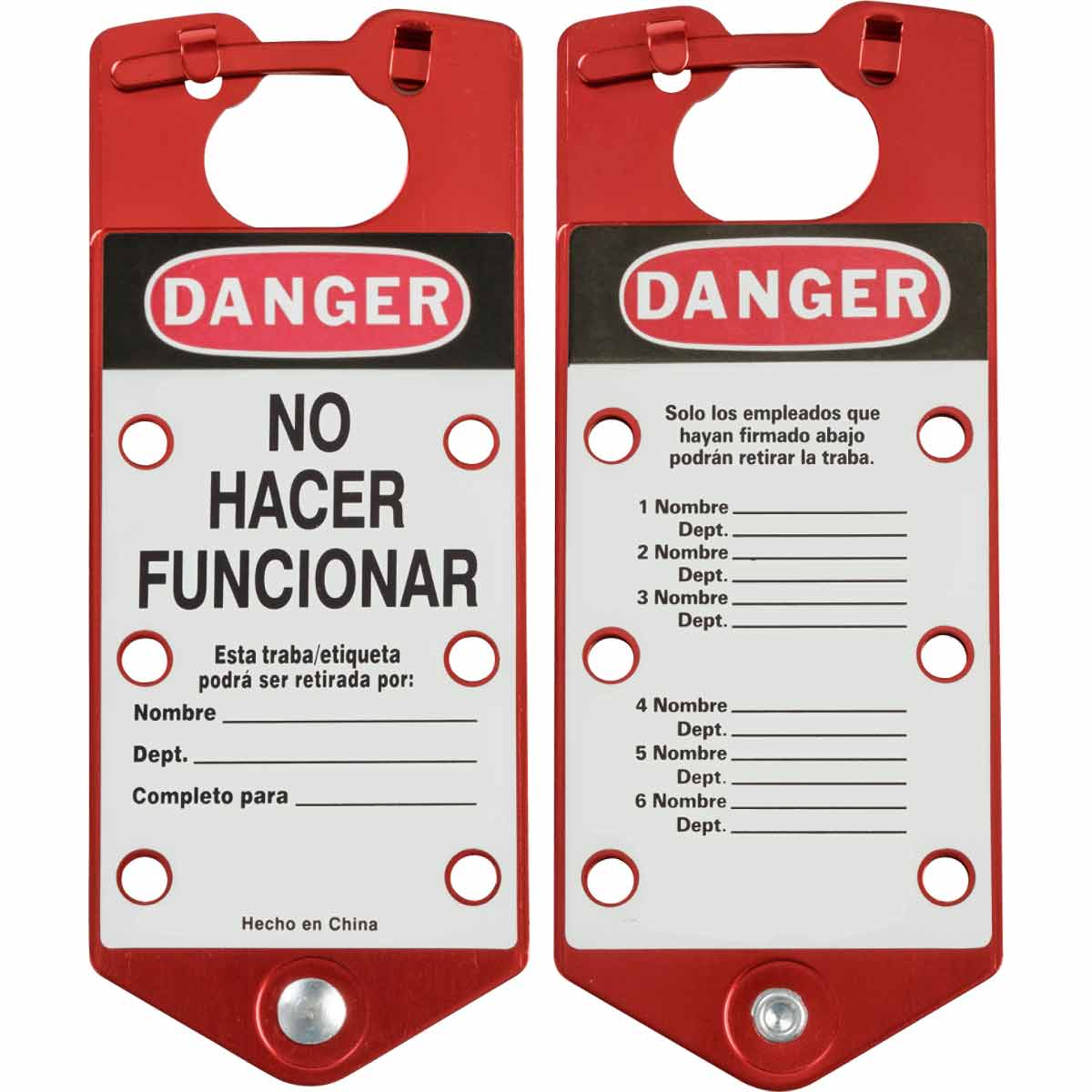 39481 SPAN RED LABELED L/O HASP-ALUM